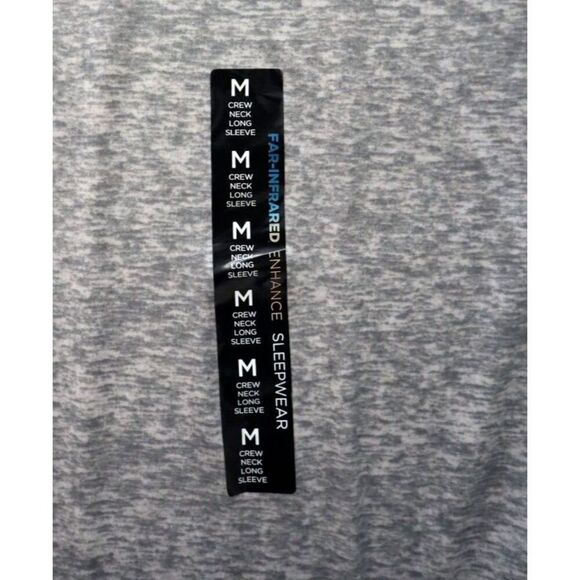 Cuddl Duds Men's Sz M Gray Heather Far-Infrared Enhance L/S Pajama Crewneck Tee - Picture 5 of 6